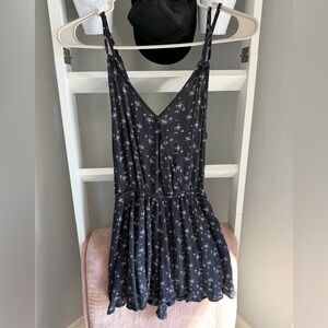 American Eagle Outfitters Black Floral Romper